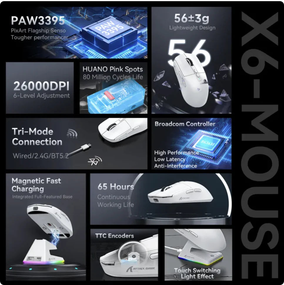 X6 Lightweight Wireless Gaming Mouse